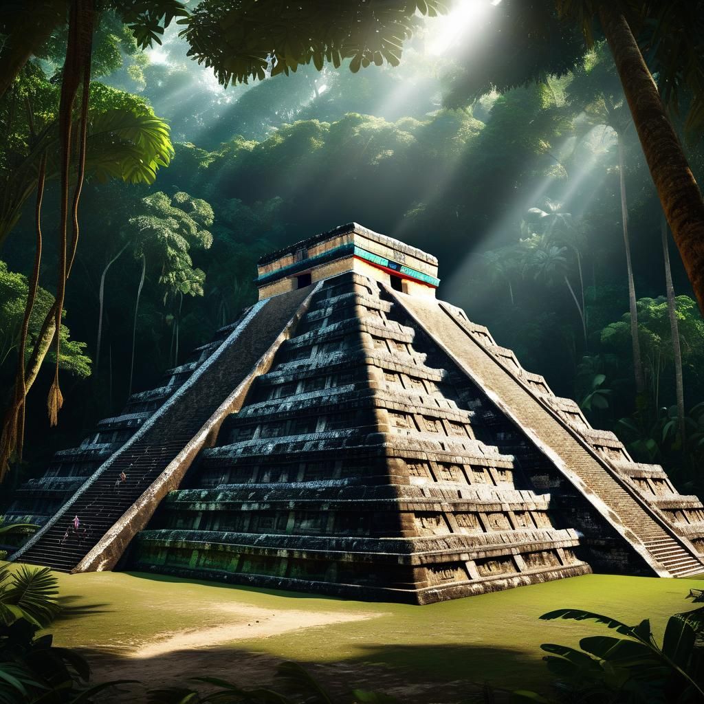 Mayan Pyramid Research in Jungle with Dynamic Lighting