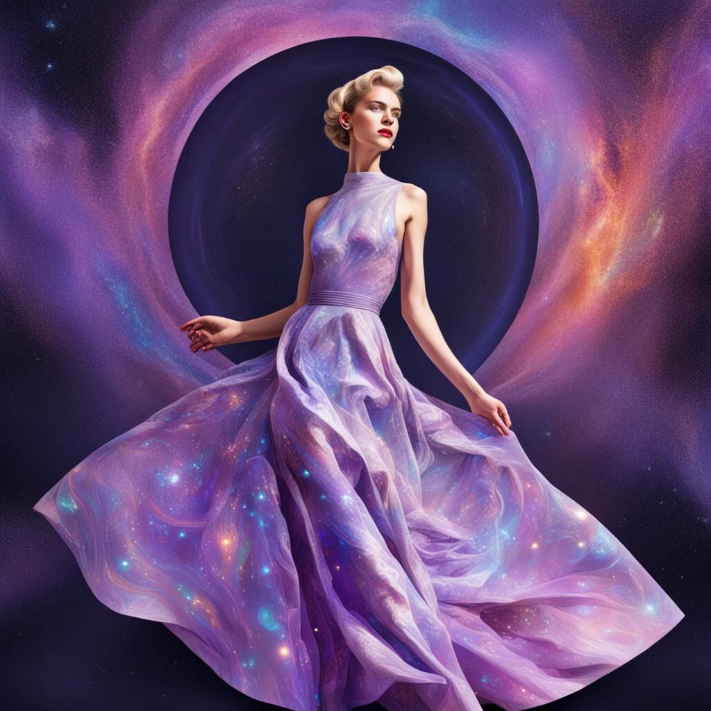 Magazine Cover Featuring Woman in Lilac Dress