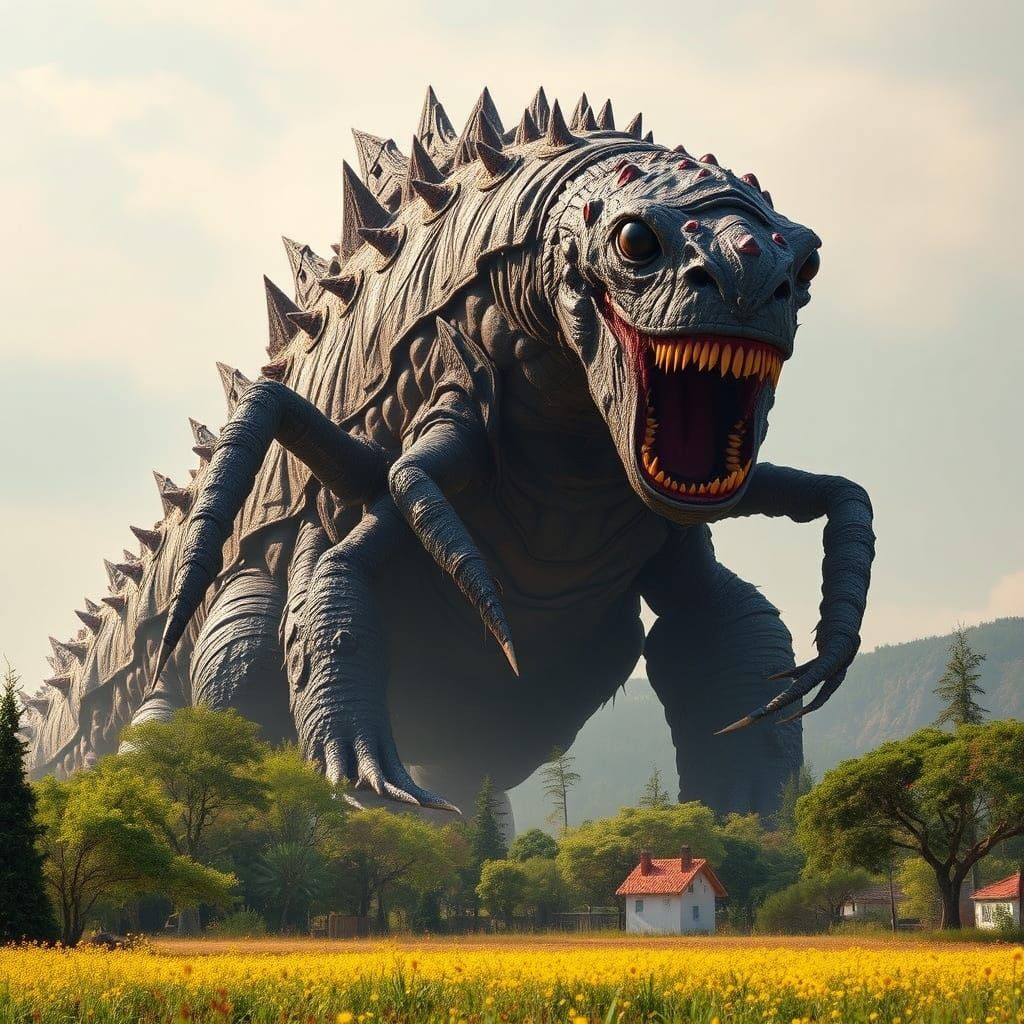 Giant Termite-Mantis Kaiju Emerges from Earth