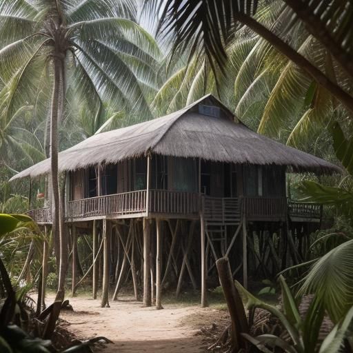 Stilt House in Coconut Forest: Professional Photography