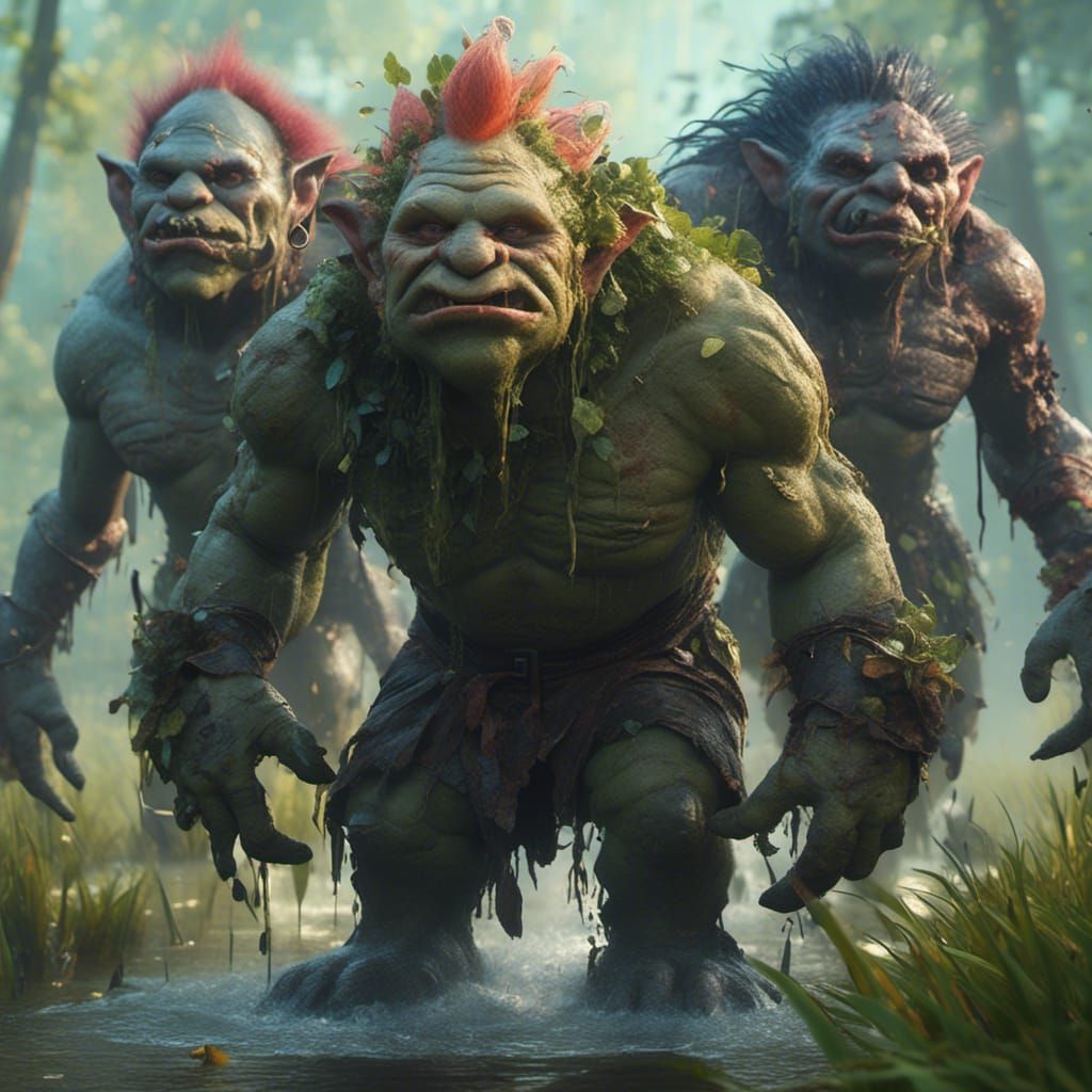 Detailed Swamp Troll Portrait in Hyperreal Style
