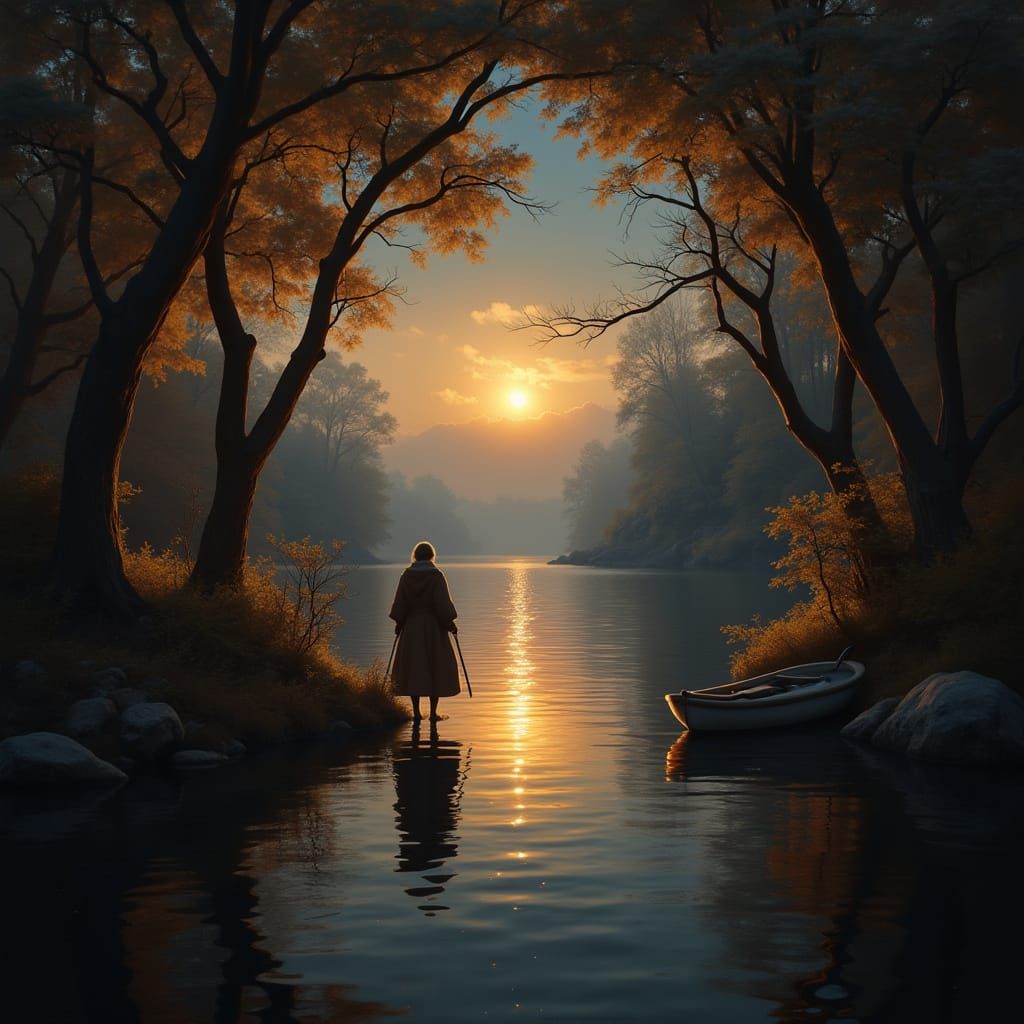 Surrealistic Scene of a Deceptive Missile in Space