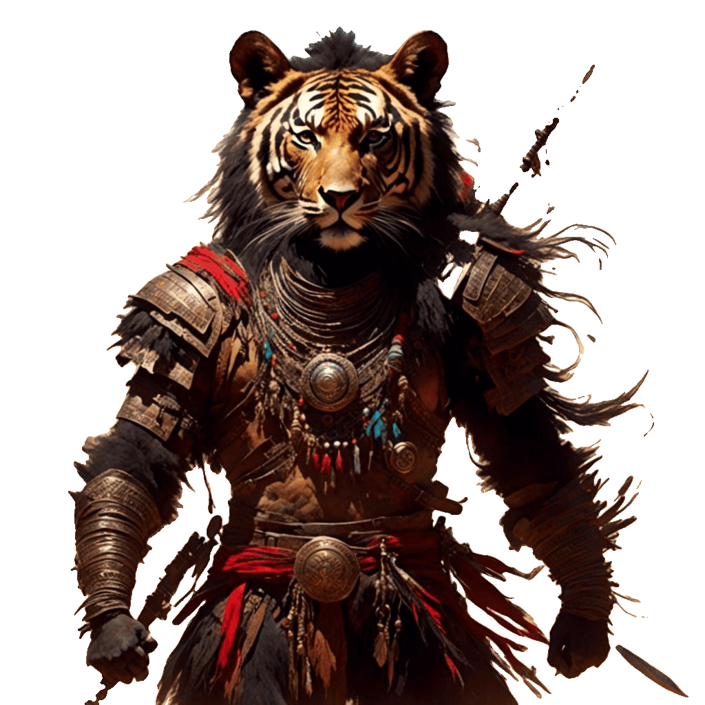 Fierce Animal Warrior Portrait in Fantasy Style