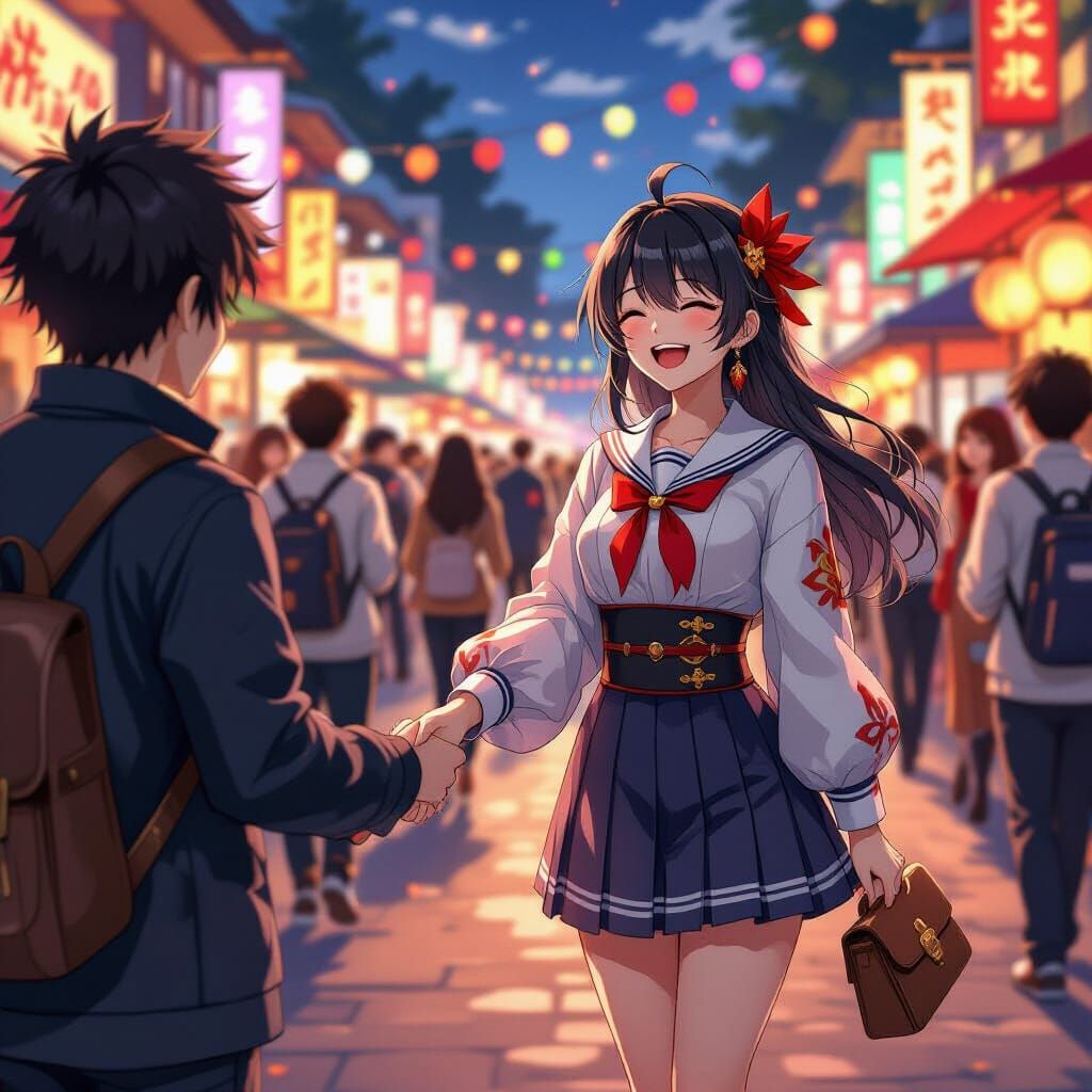 Anime Couple at Festival, Rengoku's Devotion