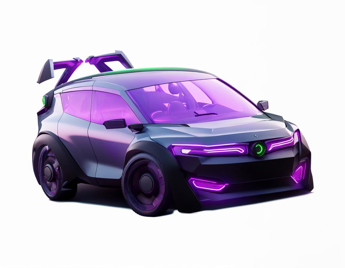 Futuristic Electric Hatchback Concept: 3D Game Render
