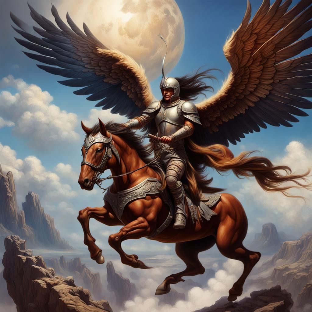 Winged Horse Warrior in Fantasy Concept Art