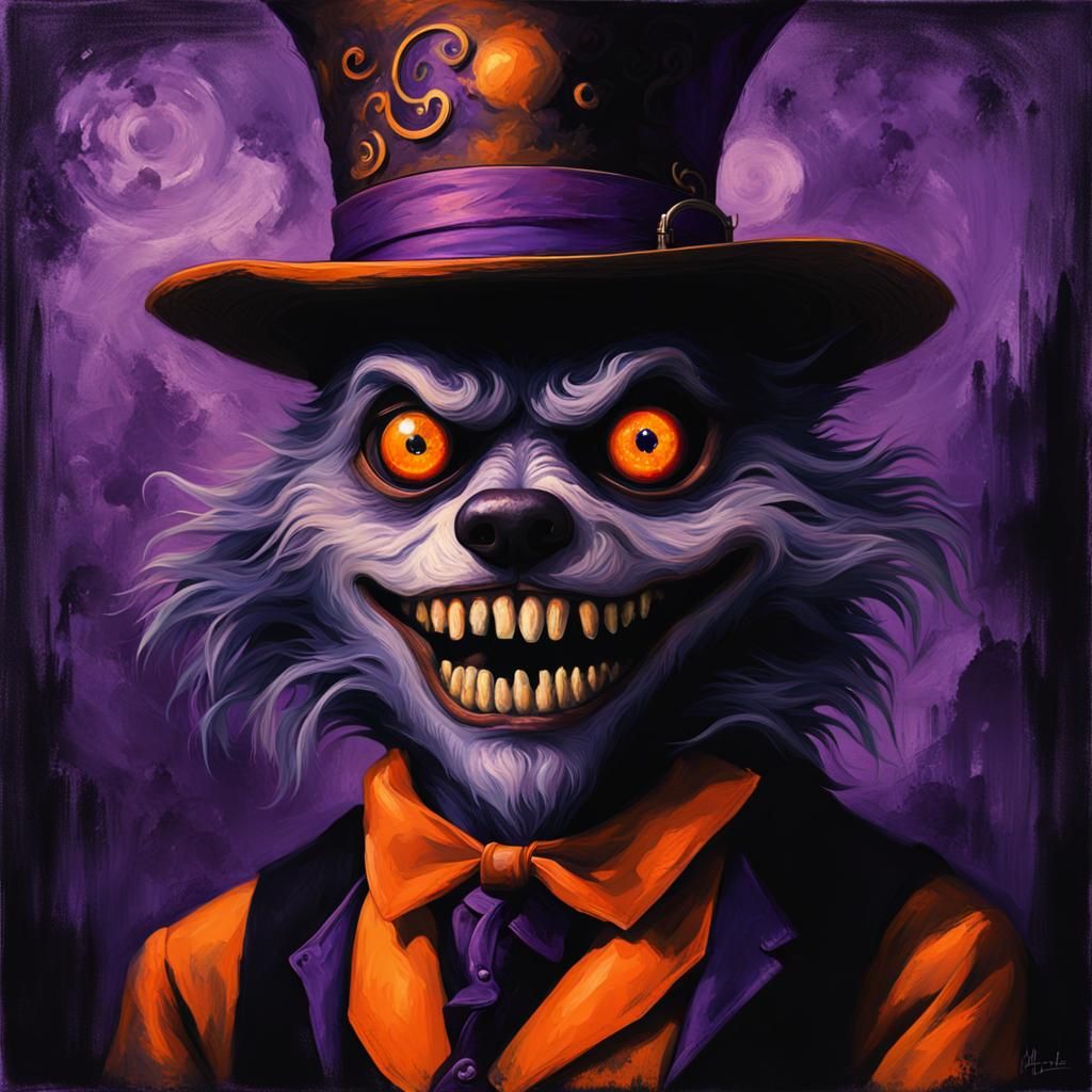 Surreal Halloween Werewolf Hatter Portrait