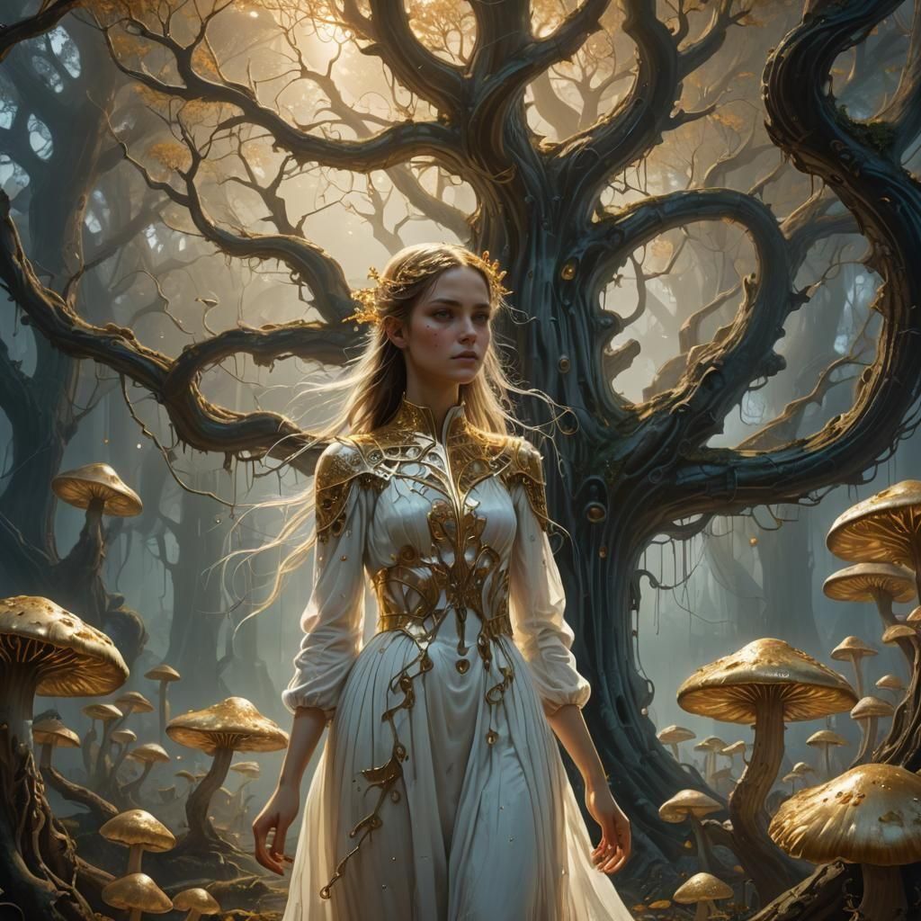 Fantastical Girl in Detailed Matte Painting