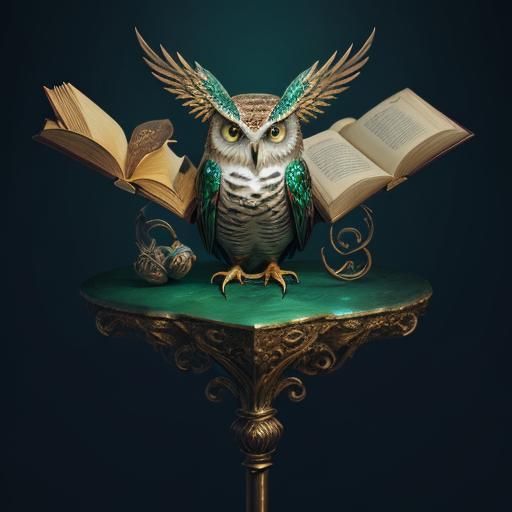 Magical Hogwarts-Inspired Still Life with Owl