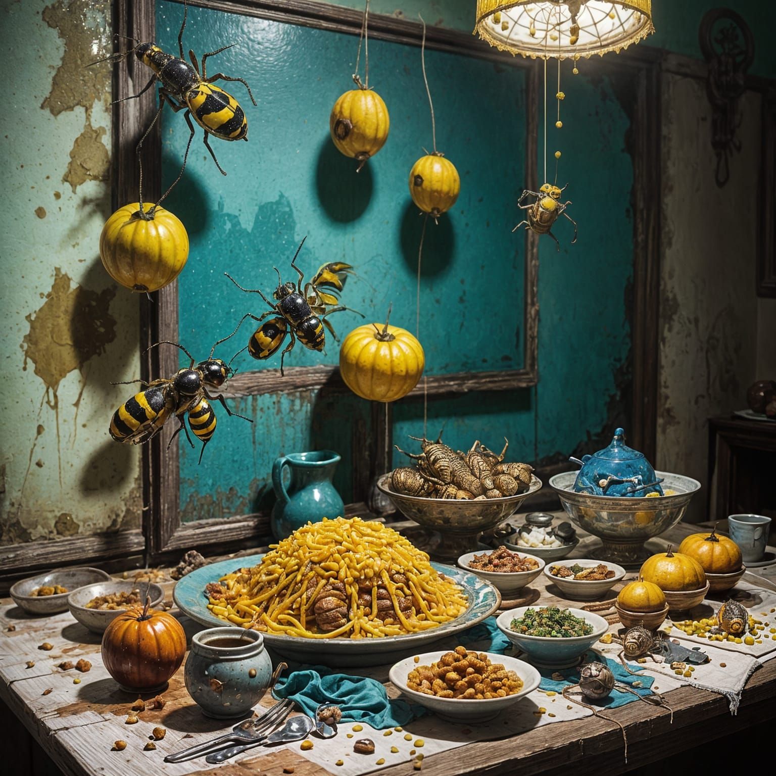 Grotesque Still Life in Vibrant Colors