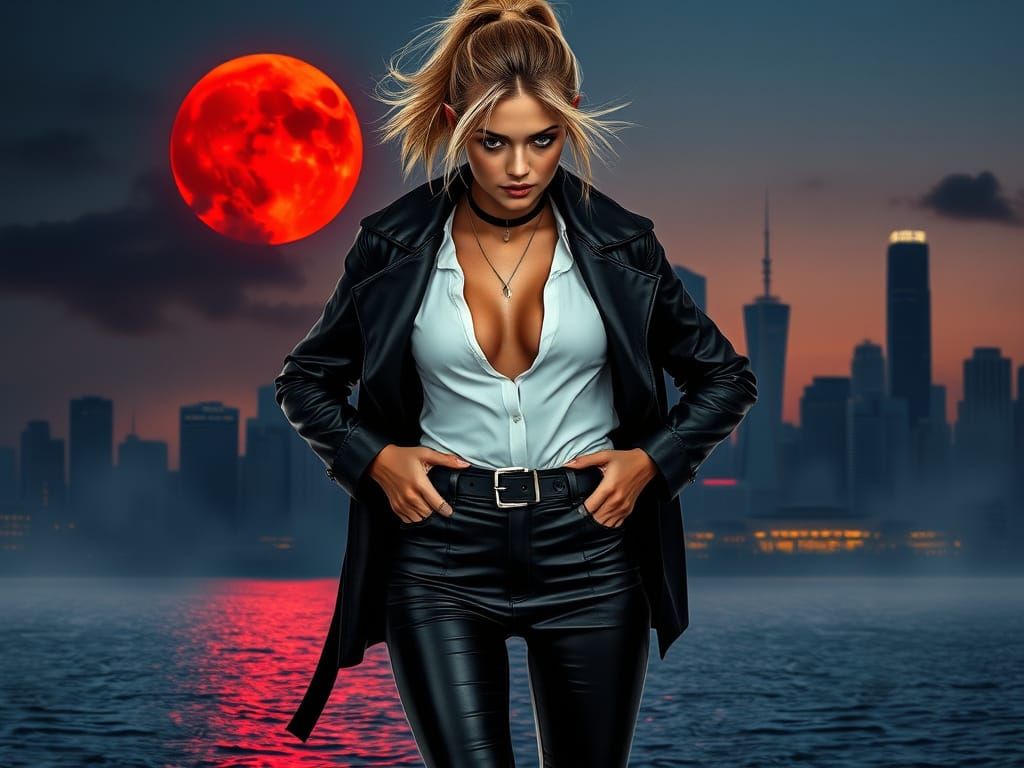 Mysterious Swedish Woman Under Red Moon