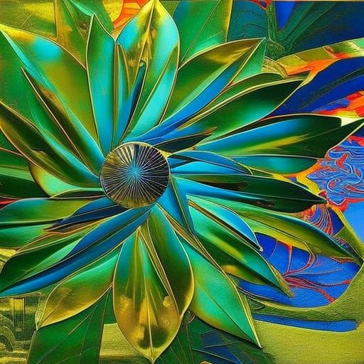 Abstract Botany in Art Deco Style of Max Ernst