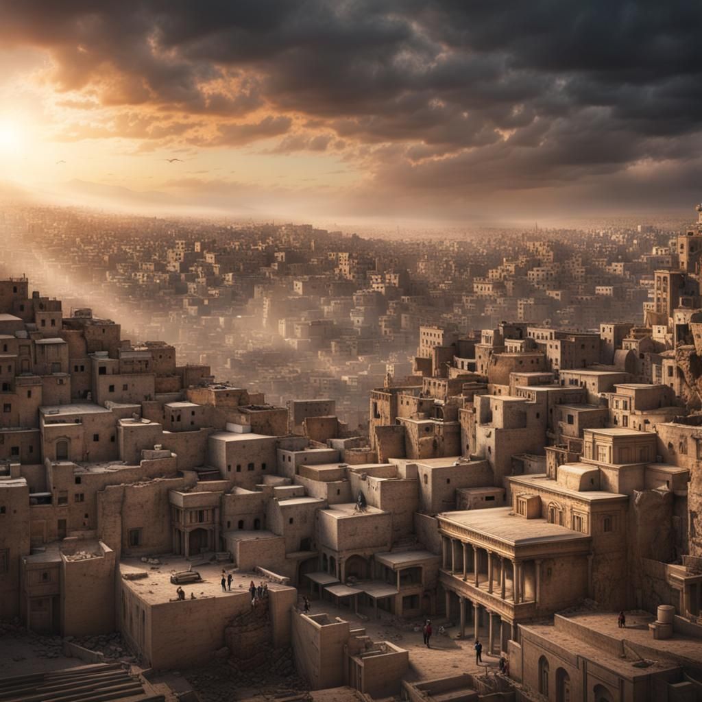 Cinematic Amman Jordan Digital Matte Painting