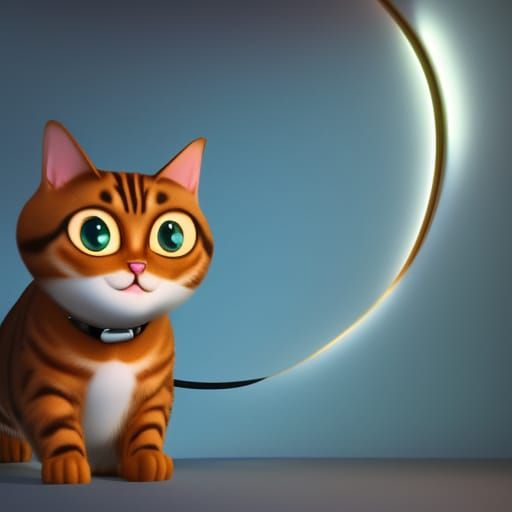 Fancy Cat in Pixar-Inspired 3D Style