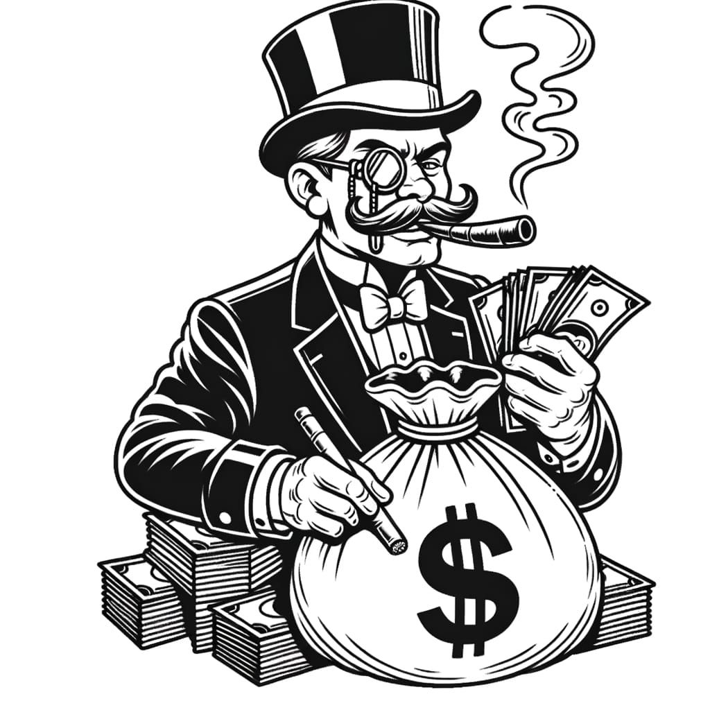 Monopoly Guy Tattoo Design Outline Drawing