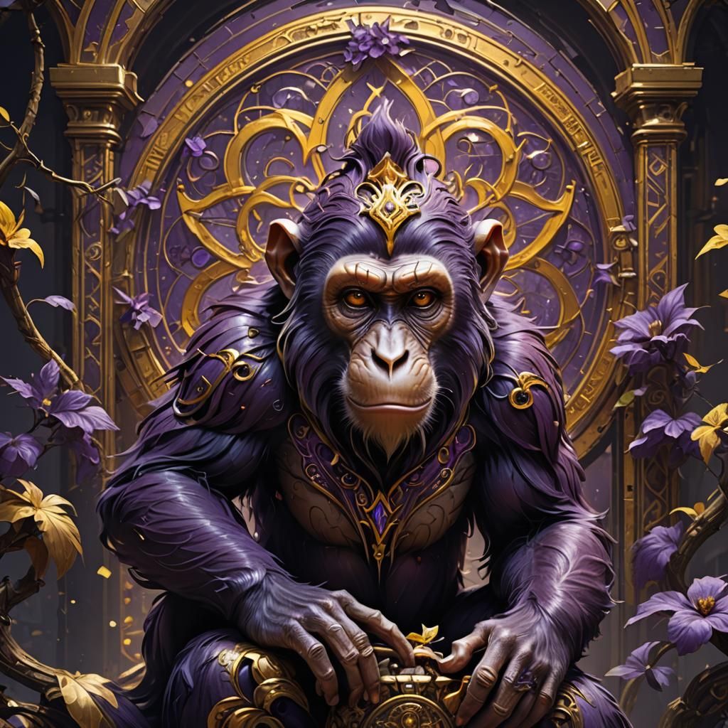 Hyperdetailed Monkey in Dark Fantasy Style