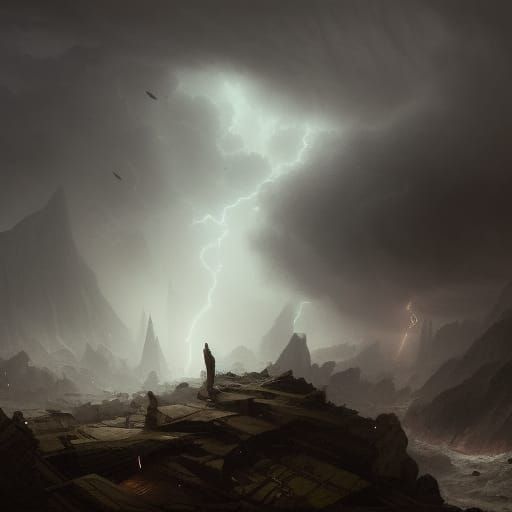 Dark Fantasy Storm Featuring Helen of Troy