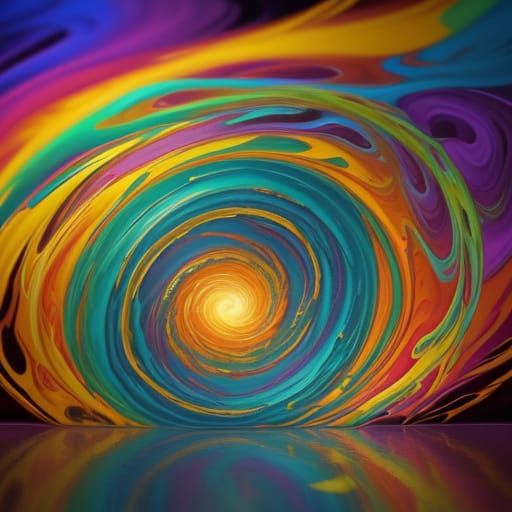 Surreal Person Walks on Table in Dreamlike Oil Painting