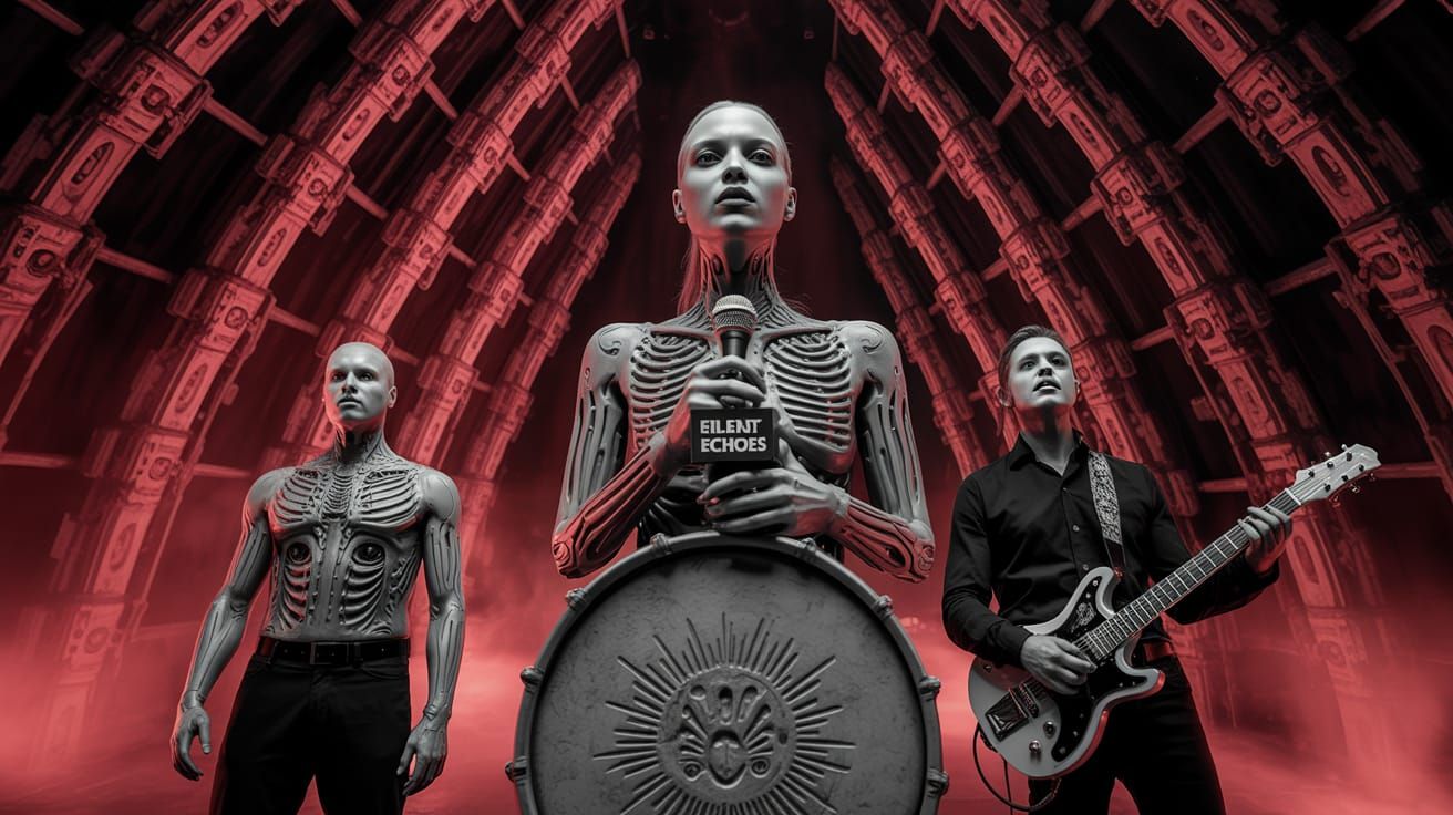 Biomechanical Vocalist in Giger Style Photograph