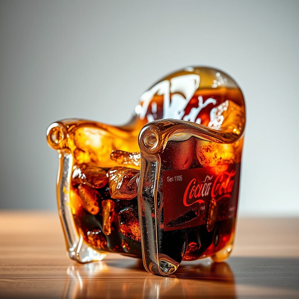 Armchair Made of Swirling Soda and Ice
