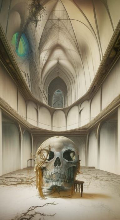 Ghosts in Abandoned Church: Gothic Surrealism