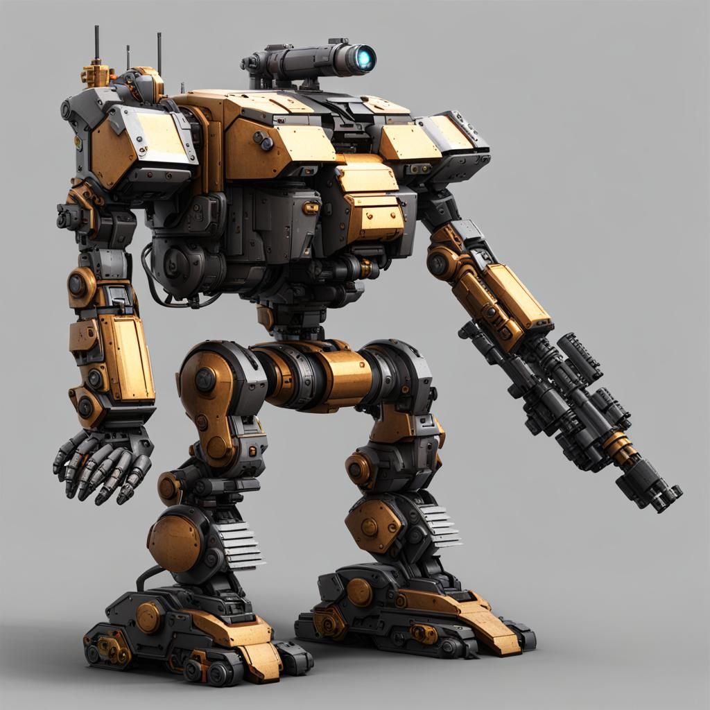 Mech Robot Ready to Fire Bazooka