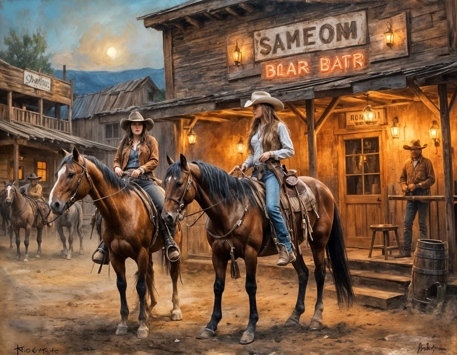 Outside the Saloon bar....