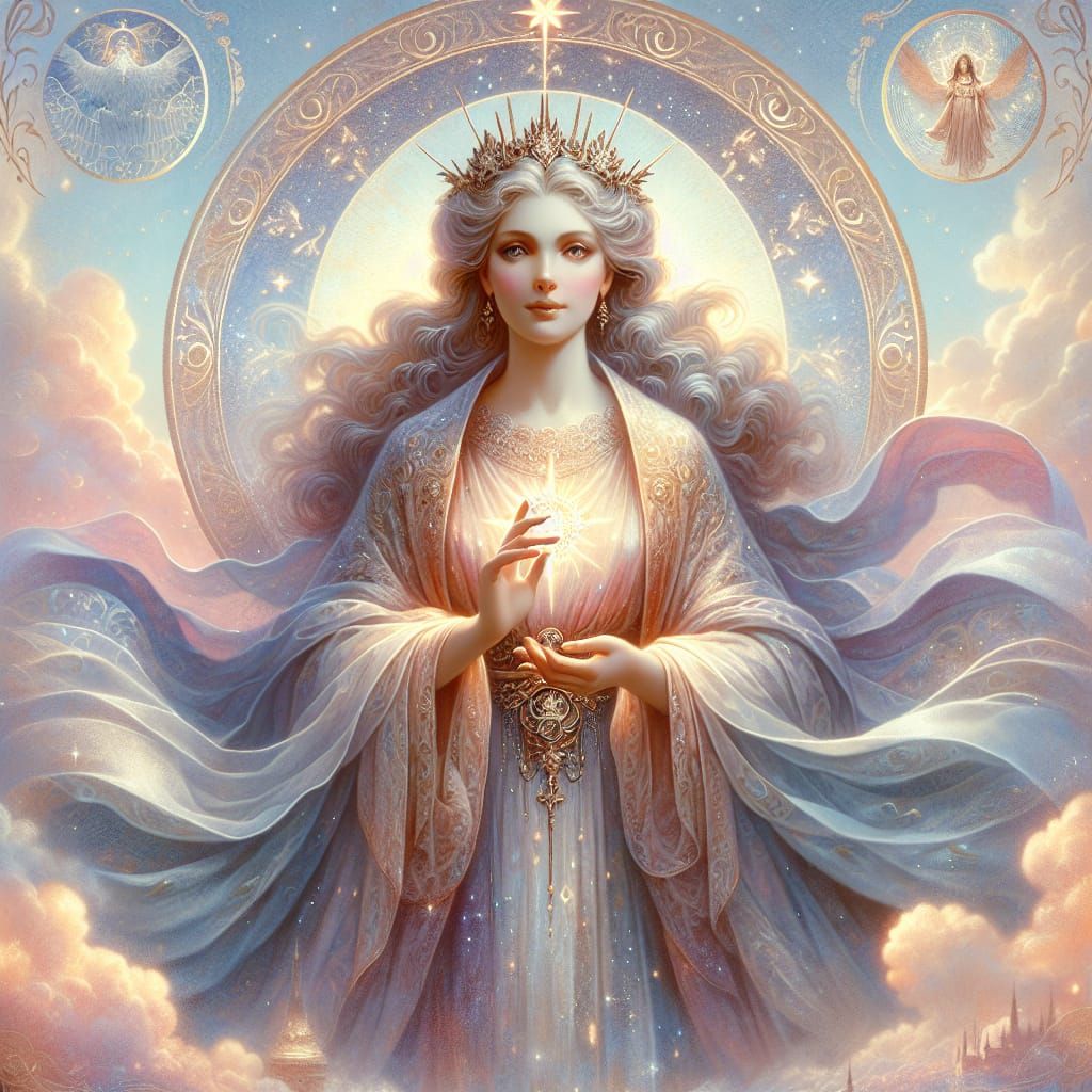 Fantasy Divine Woman with Star Crown