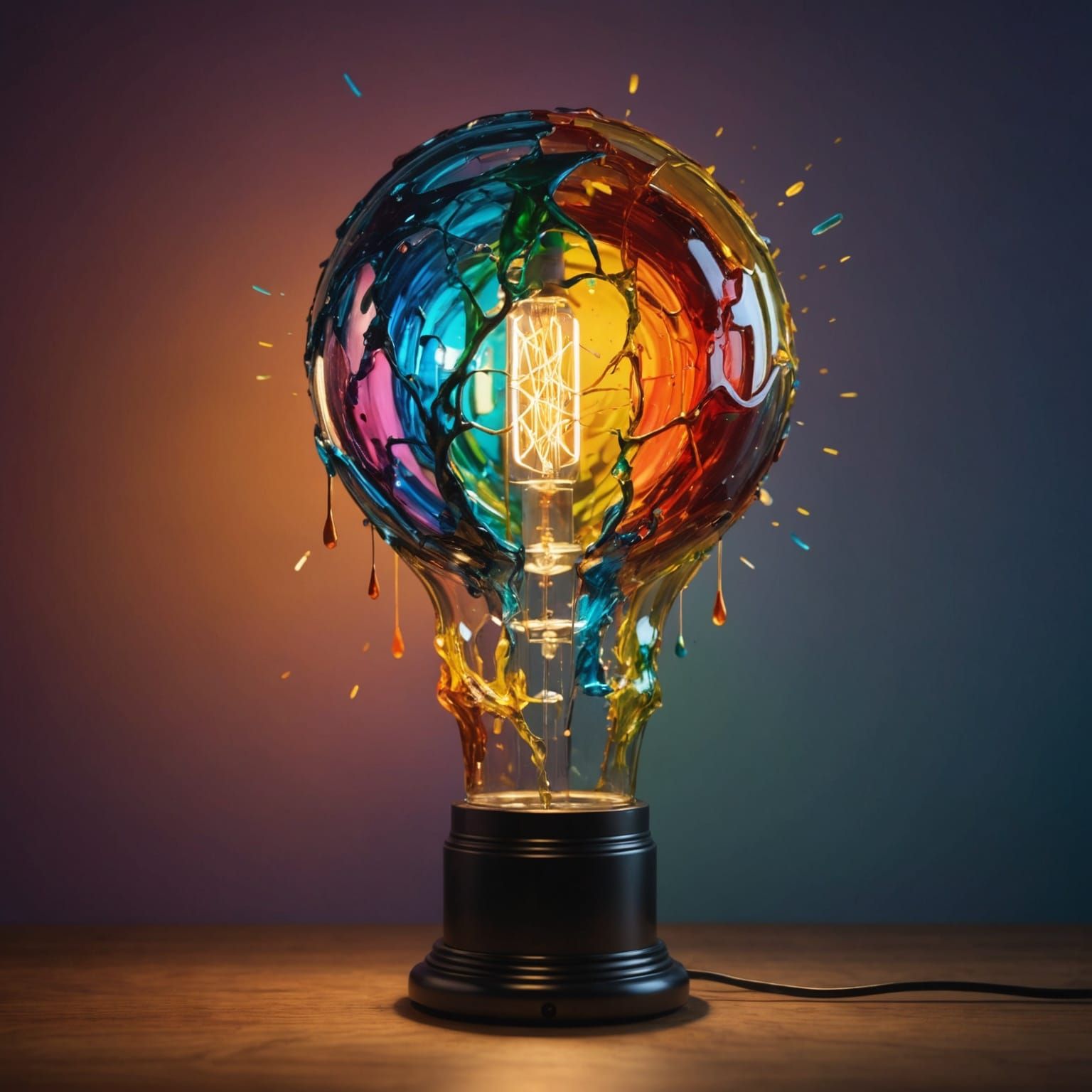 Unconventional Lamp Design in Splash Art Style