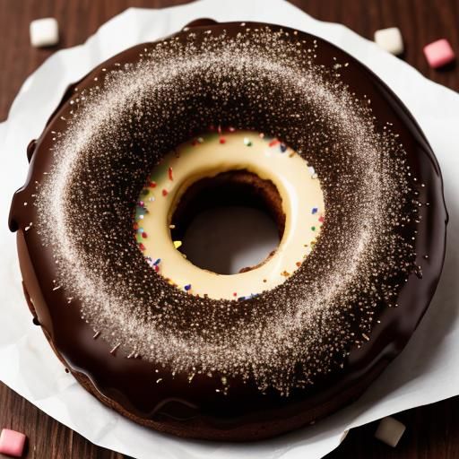 Chocolate Sprinkled Donut in Professional Photography Style