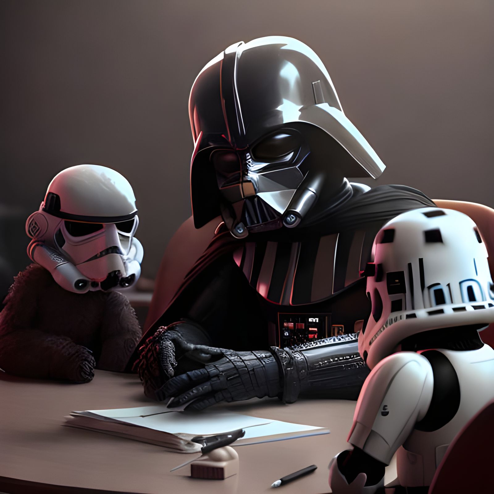 Ewok Stormtrooper Infiltration in Detailed Digital Painting