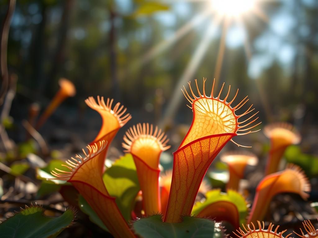 Detailed Venus Flytraps in Myrtle Beach Sunlight