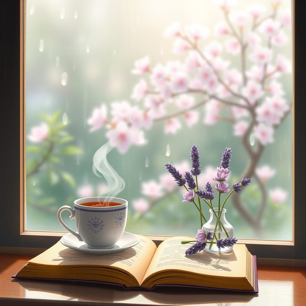 Serenity in a Rainy Garden Sanctuary