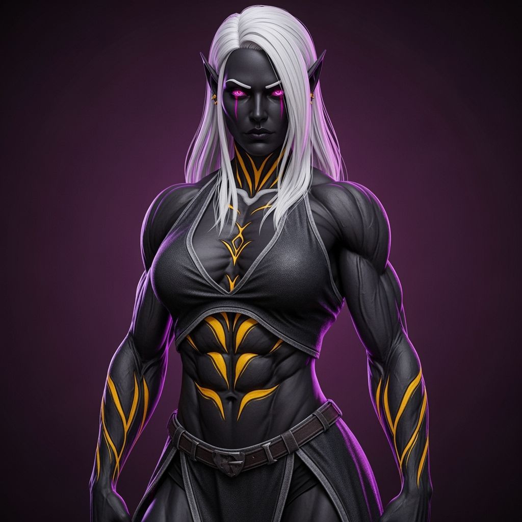 Hyperdetailed Drow Concept Art in Dark Fantasy Style