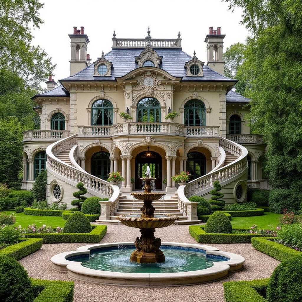 Elegant Estate with Gardens in Classic Style