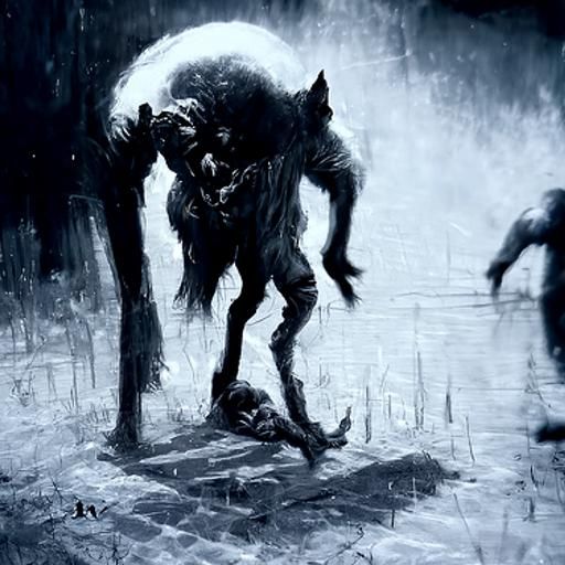 Horror News Werewolf in Gustave Doré Style