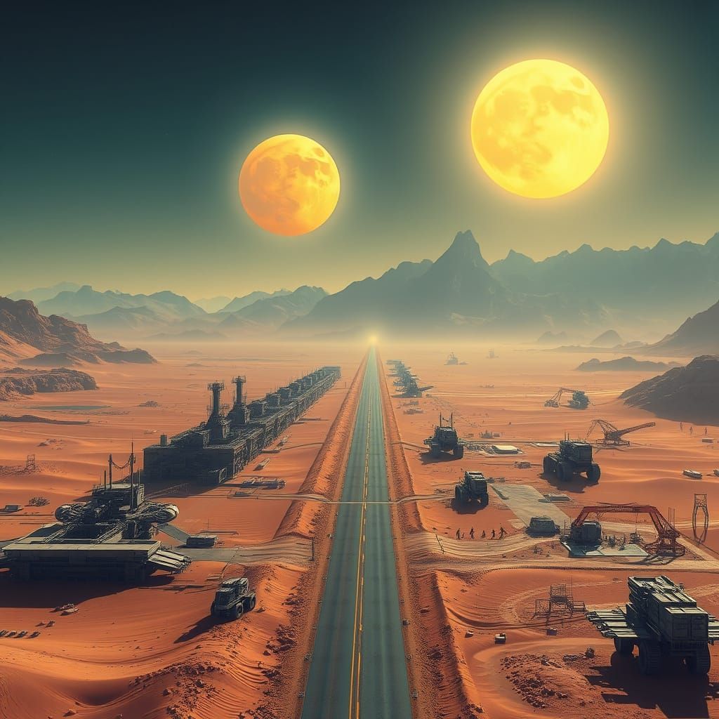 Alien Desert Planet Mining Station