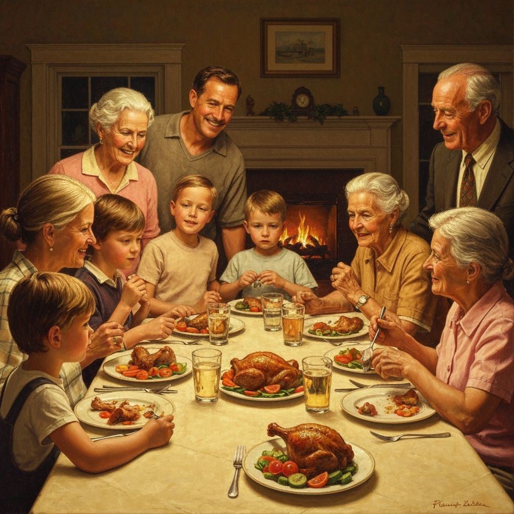 Multigenerational Family Sunday Dinner Painting