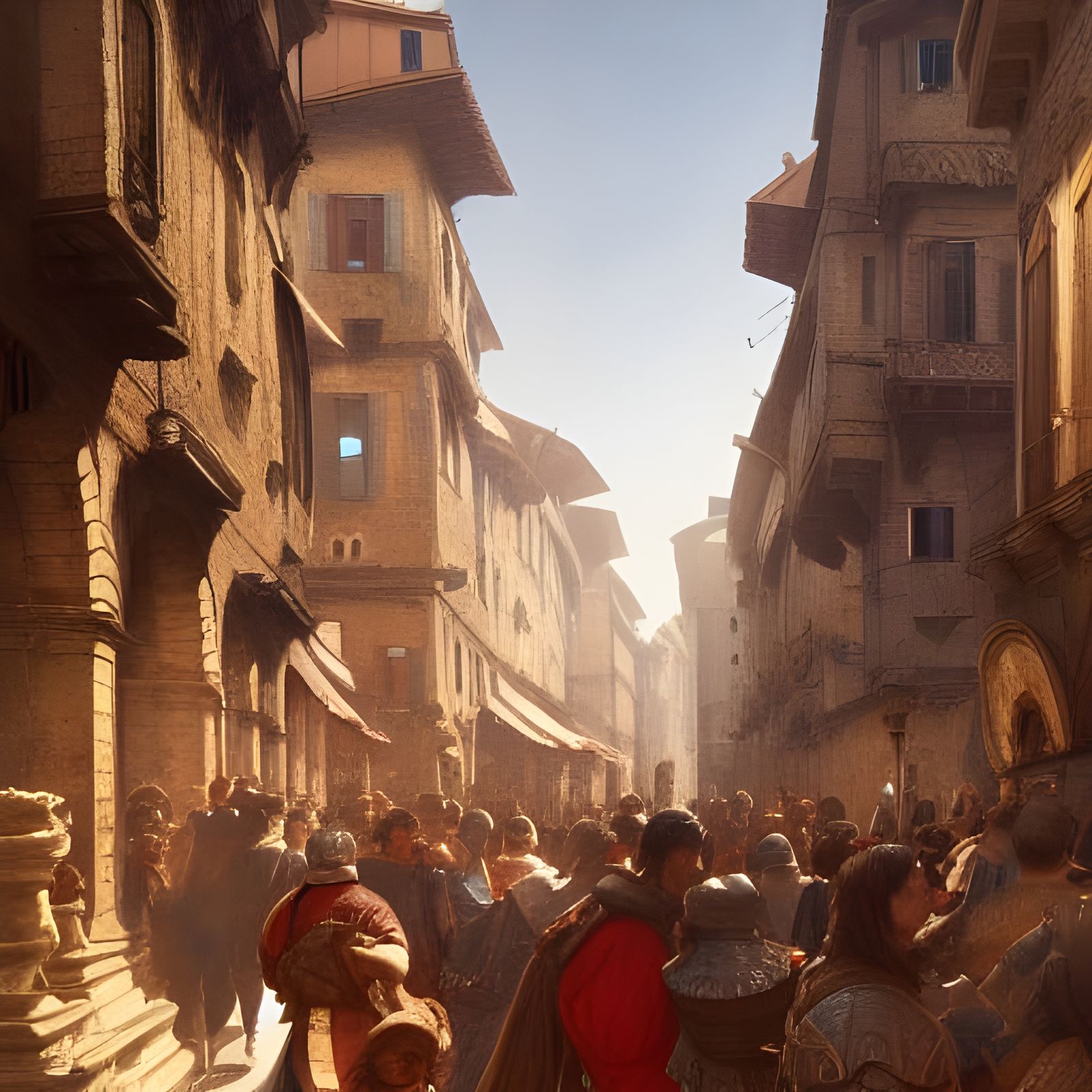 Medieval Tuscan Cityscape: Detailed Concept Art