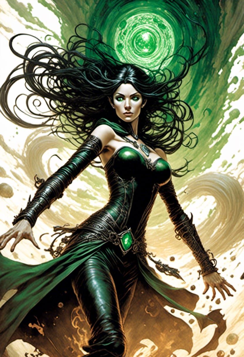 Legion of Superheroes vs Emerald Empress Comic Art