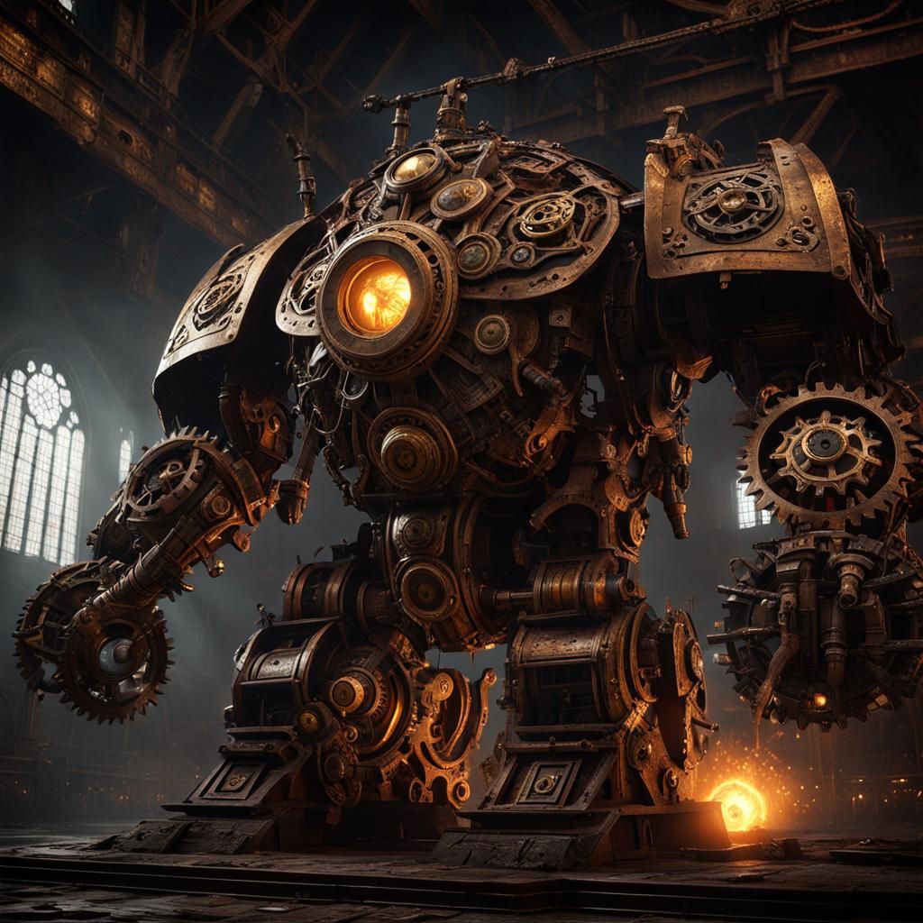 Clockwork Titan: Elden Ring Inspired Mechanical Knight