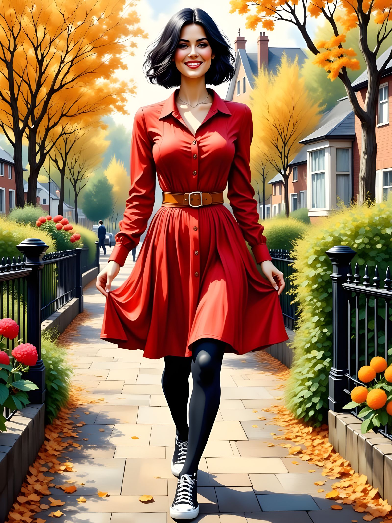 Curvy Woman in Polka Dots: Mucha-Klimt-Inspired Fashion