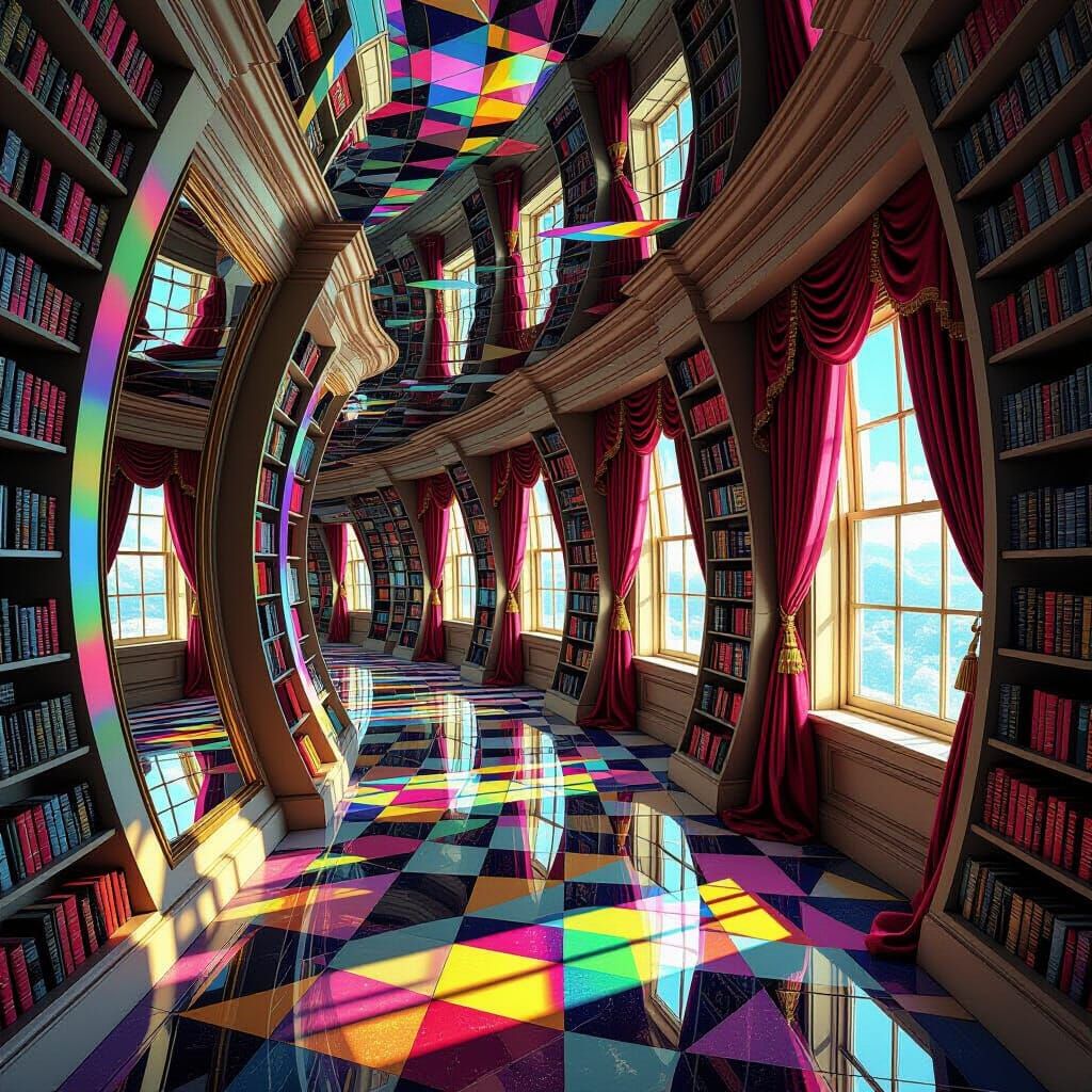 Distorted Room Bending Space in Magical Realism