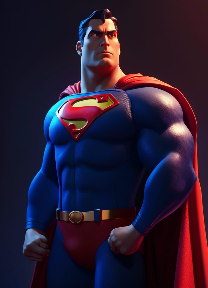 Superman Reimagined as 3D Digital Art