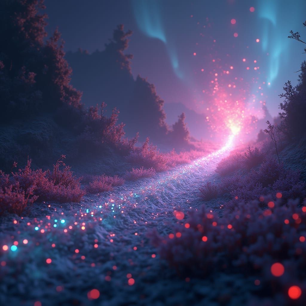 Ethereal Neon Dreamscape in Radiant Hues