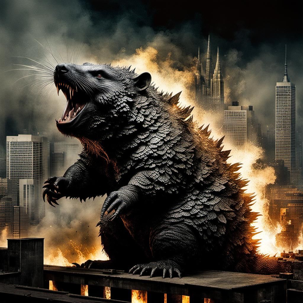 Godzilla Wombat City Rampage: Demonic Cyborg Portrait