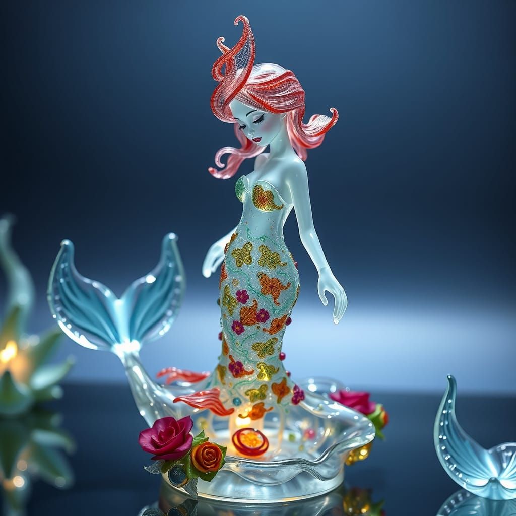 Murano Glassblower Creates a Mermaid Sculpture