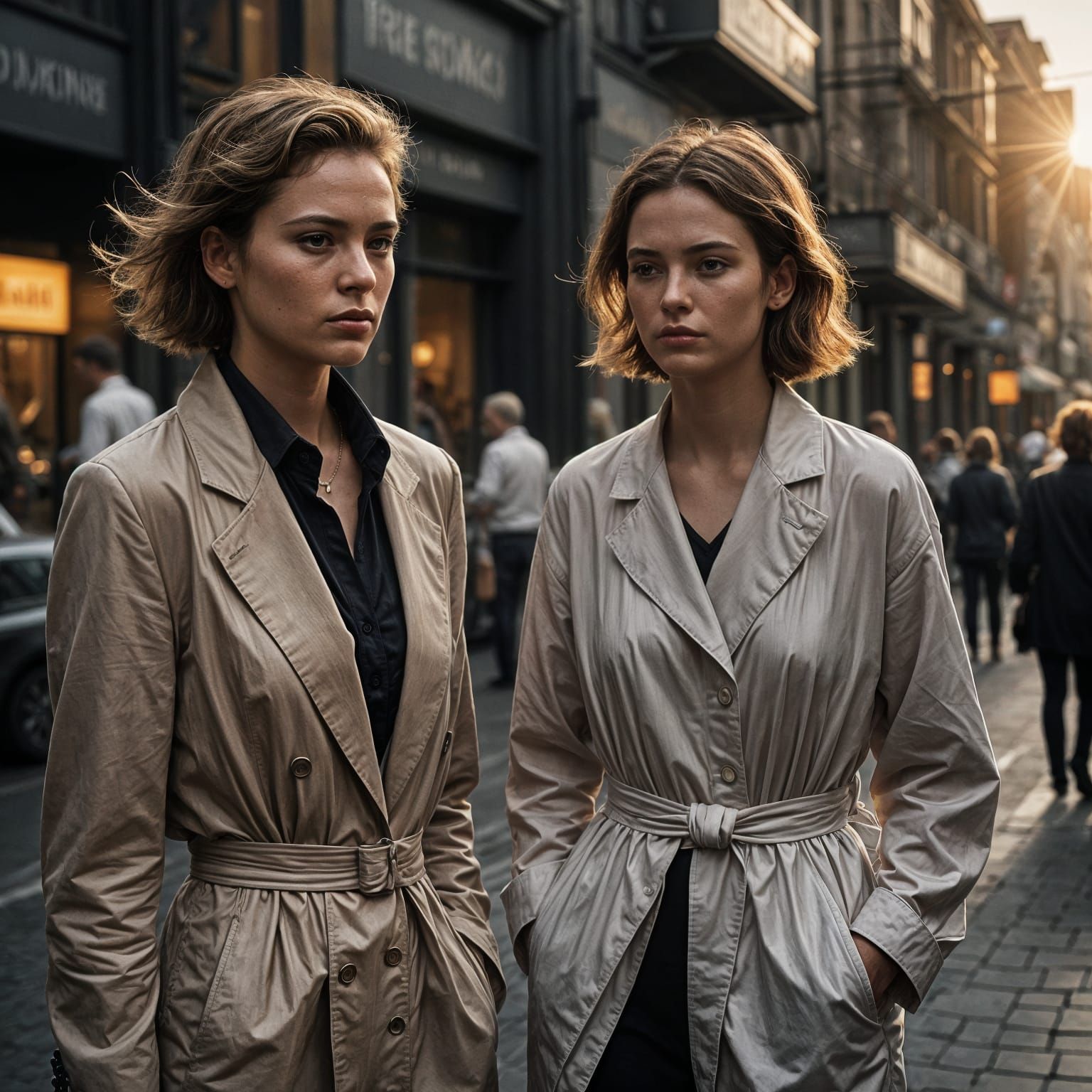 Two Women in Black and White Photography Style