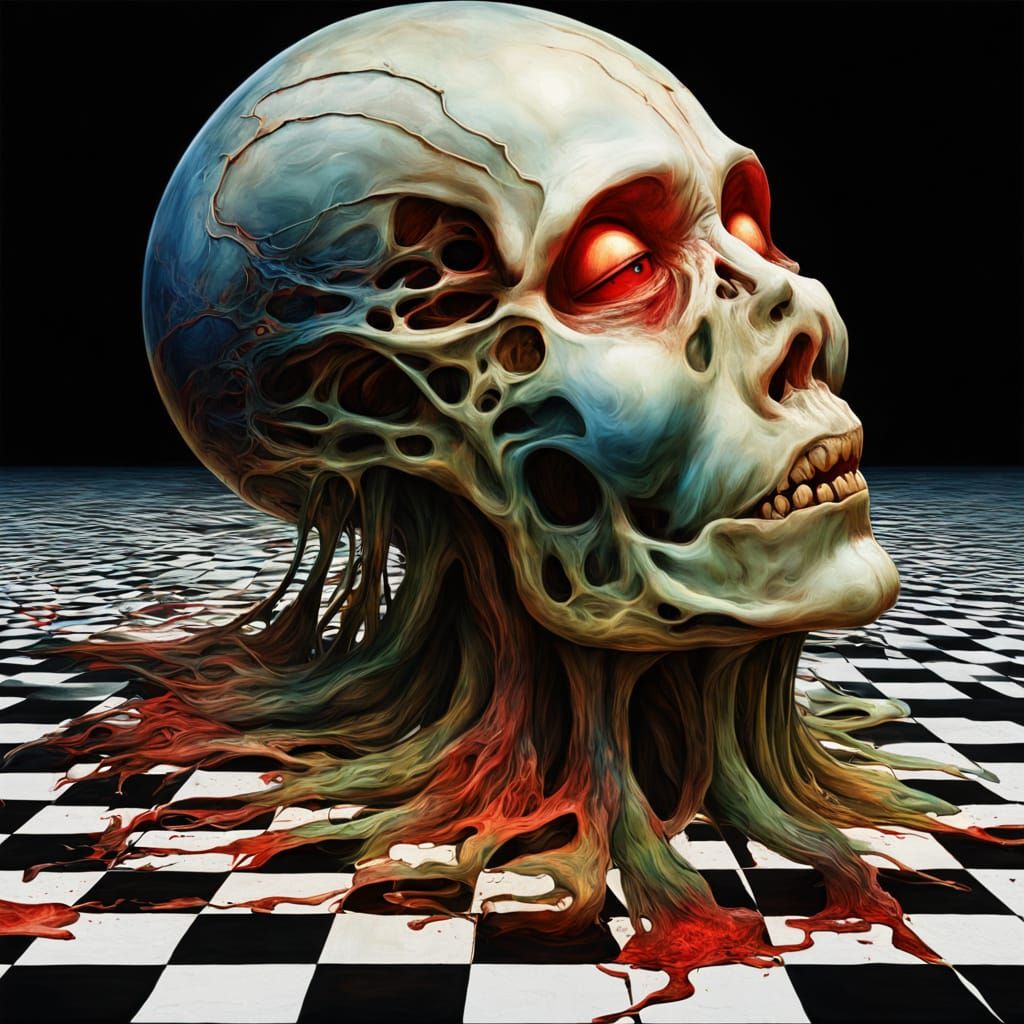 Surreal Lilies in Oil with Ink Splashes