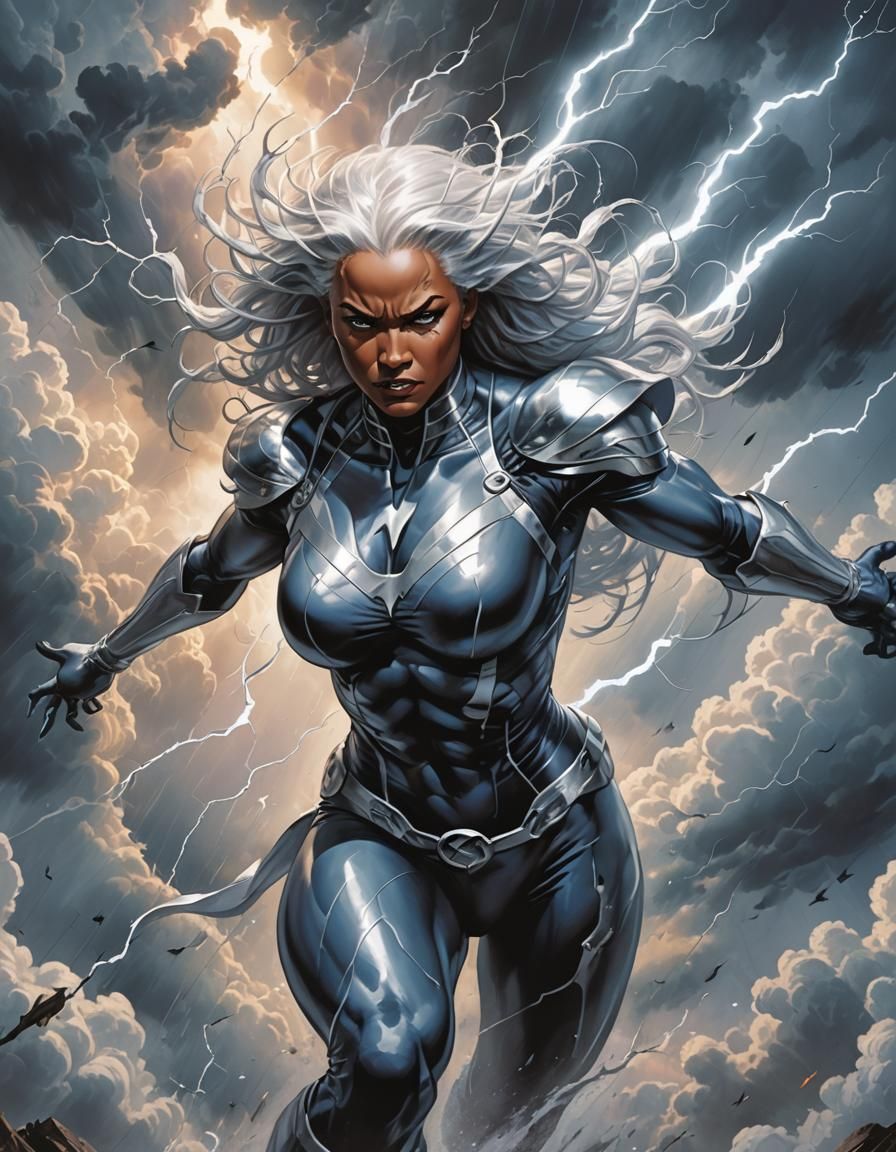 X-Men's Storm Commands Thunderclouds in Cel-Shaded Art